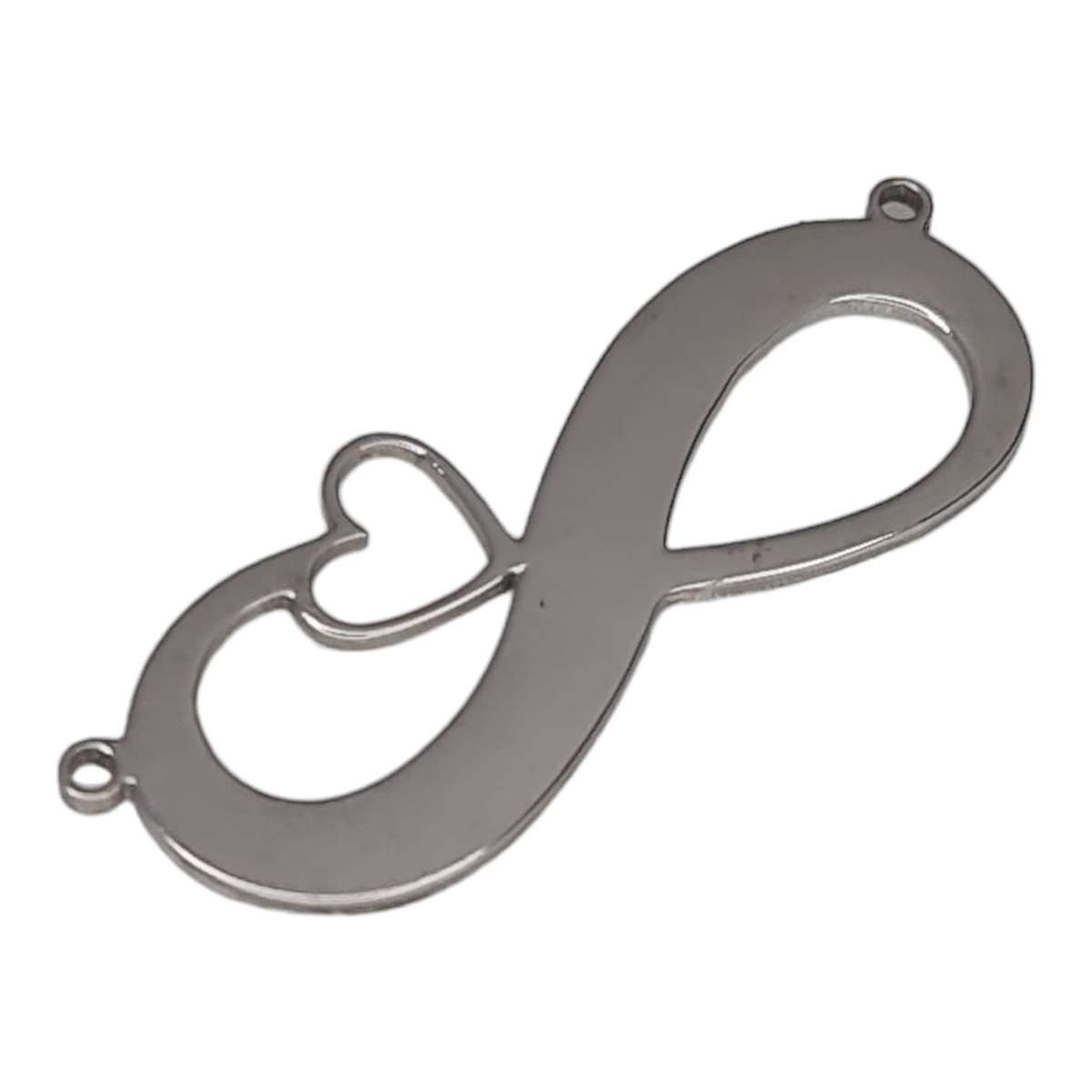 Infinity heart pendant, stainless steel, 12x30mm