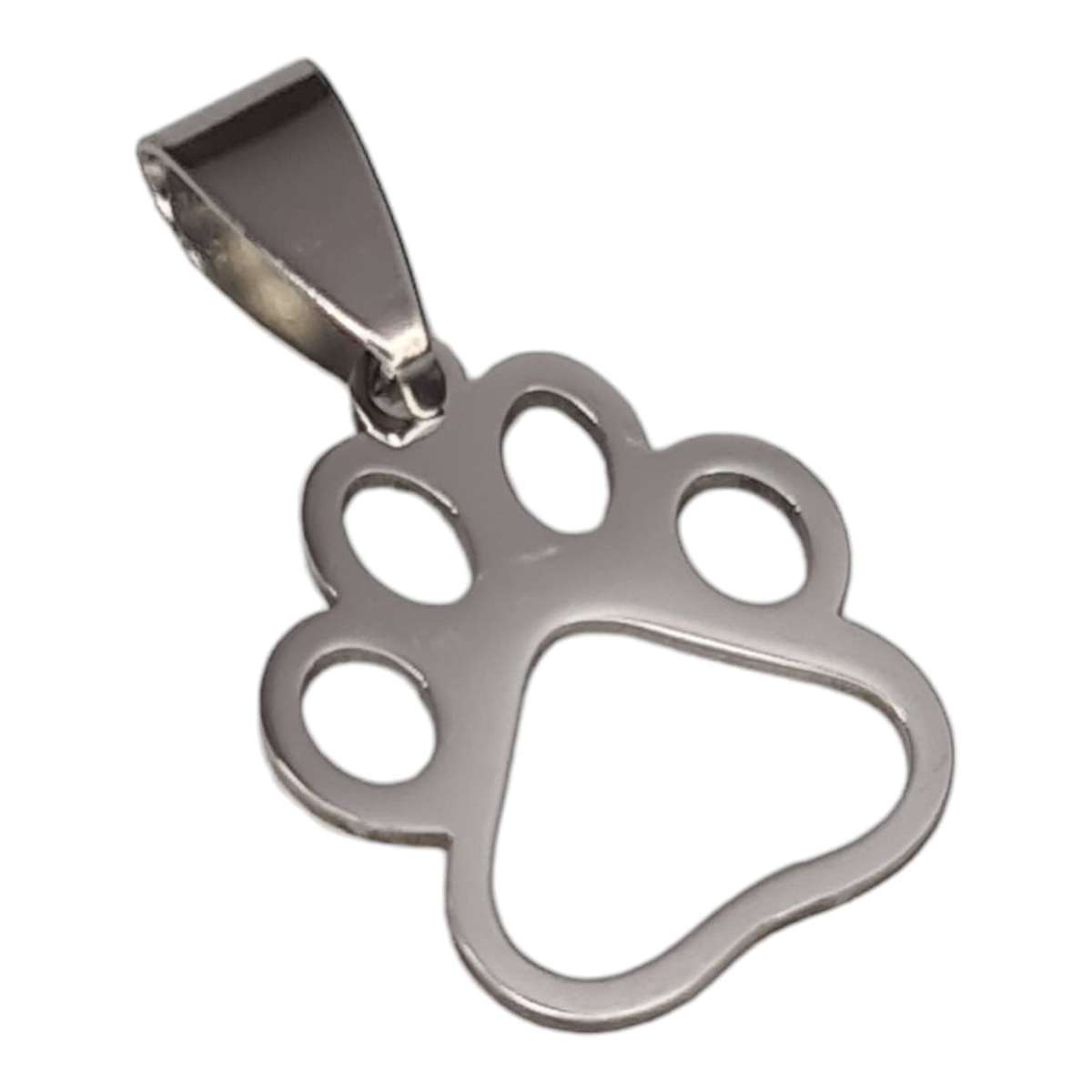 Paw print pendant, stainless steel, 26mm