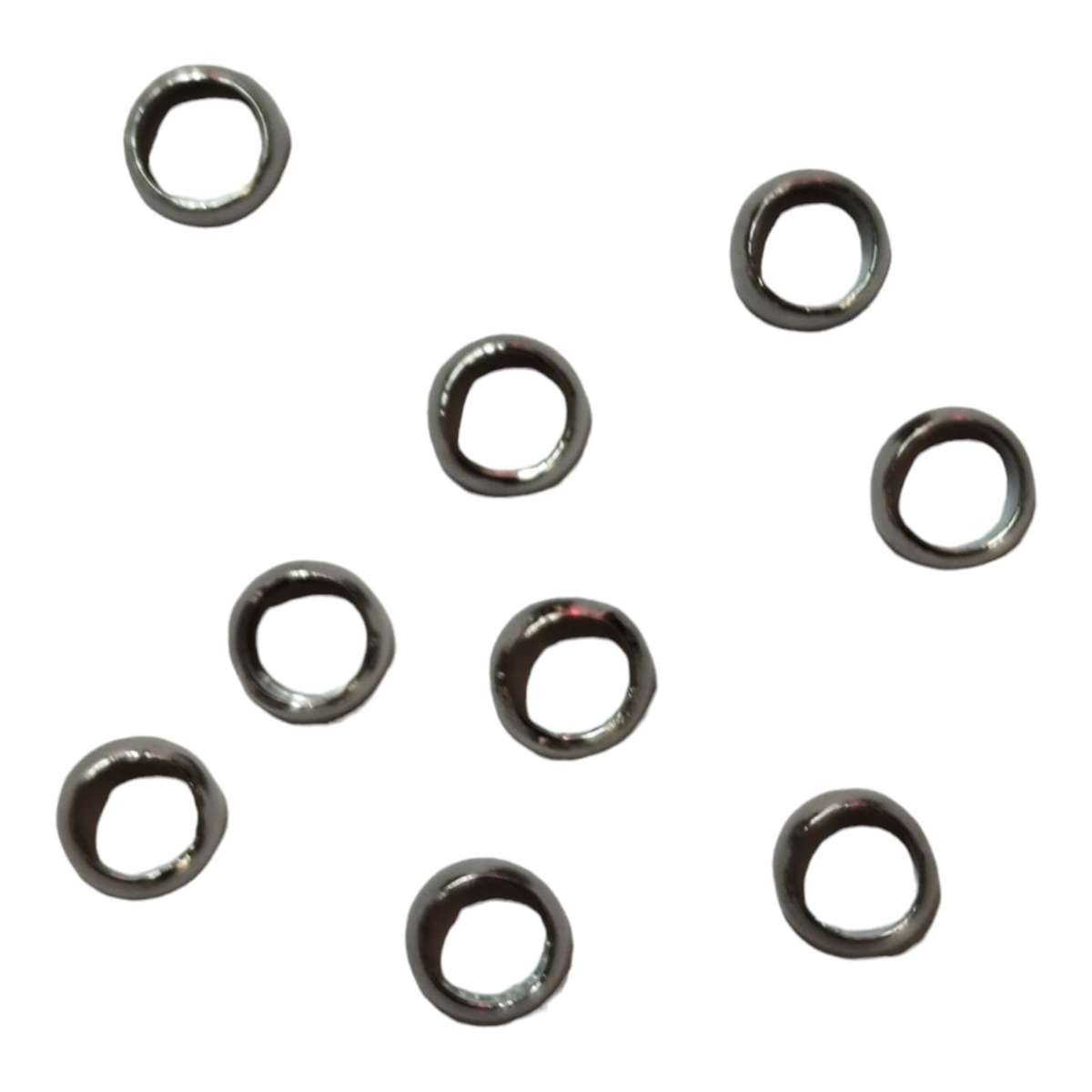 9 x Round shaped bead, stainless steel, 4mm x 3.1mm