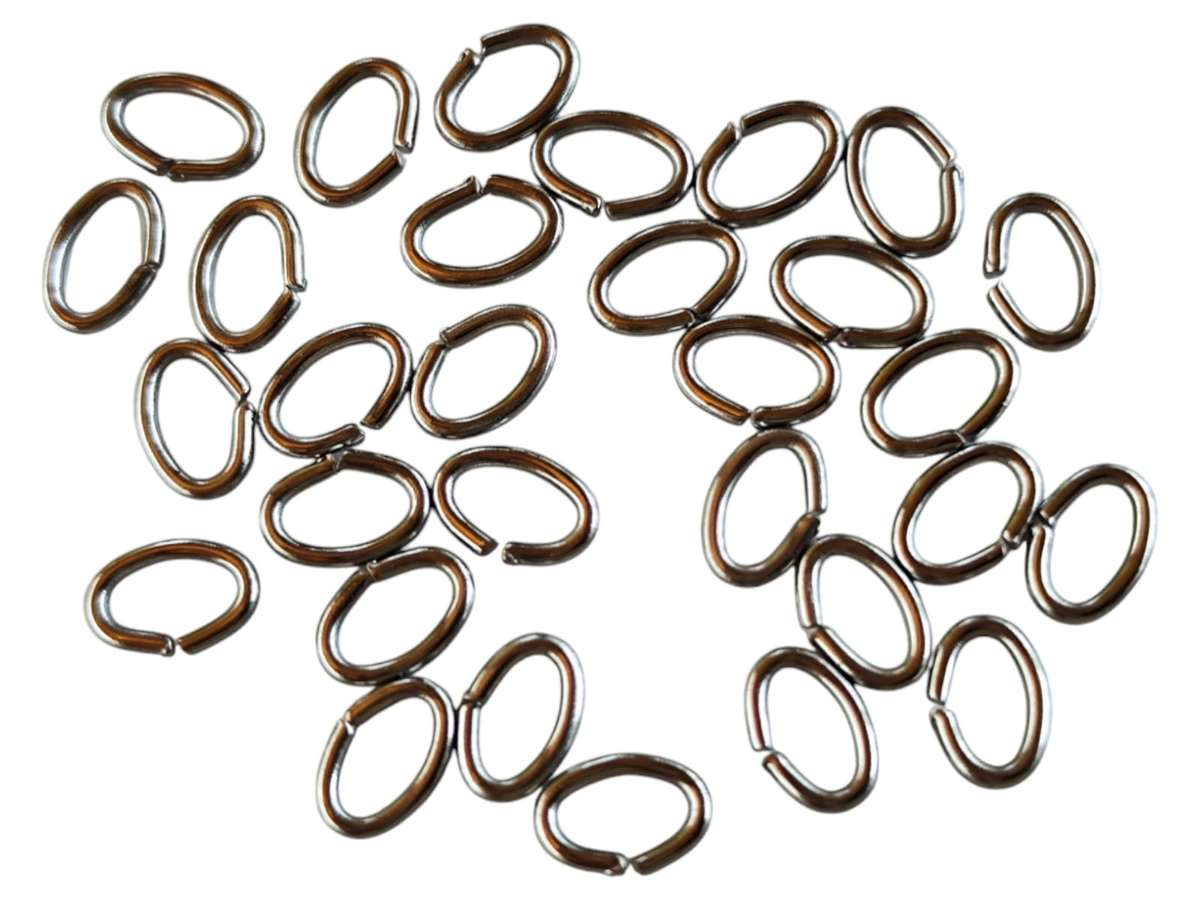 6x4mm x 0.8mm Oval Jumprings in stainless steel, 30pcs