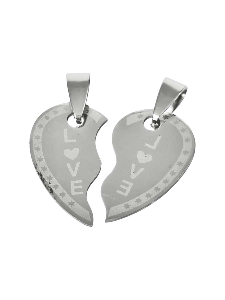 Heart couples pair of pendants 25mm