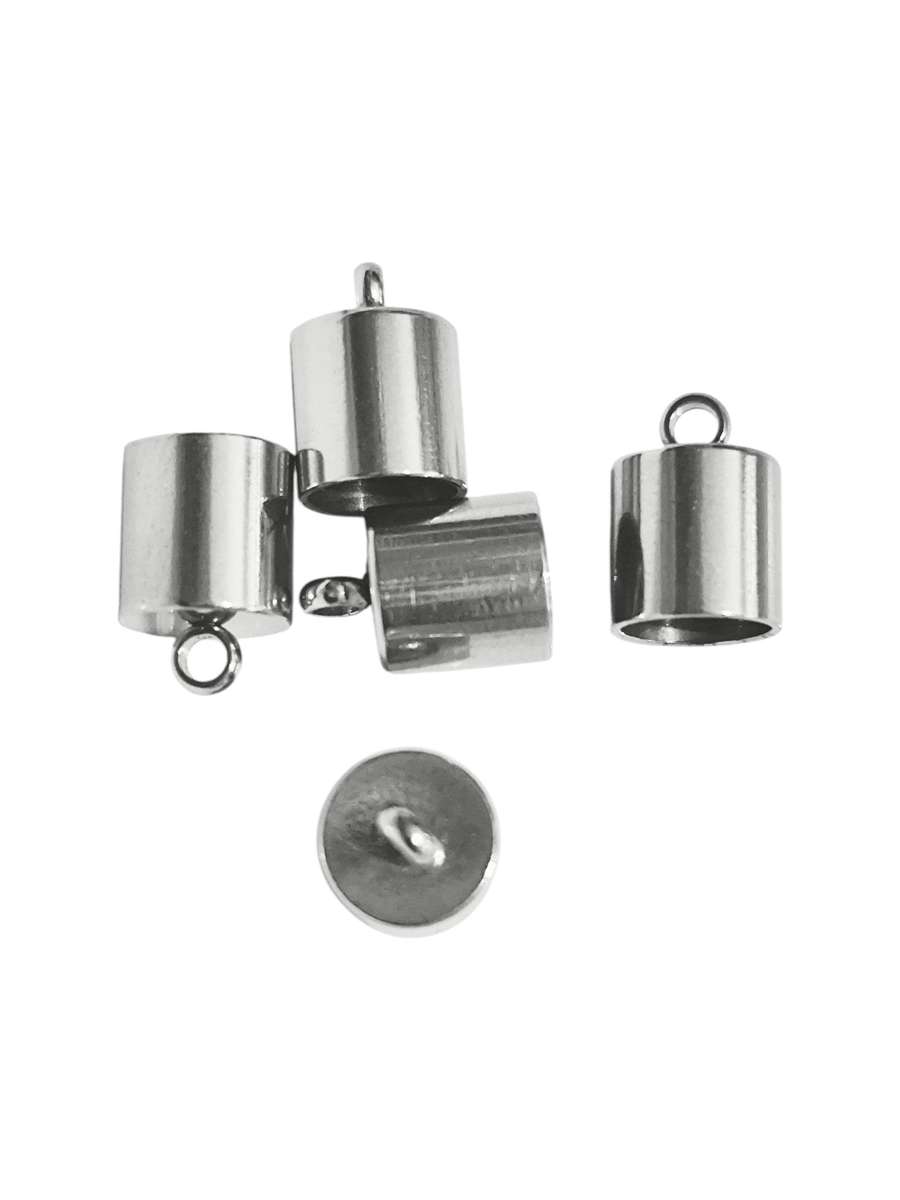 End caps for 6mm String in stainless steel, 5 pcs