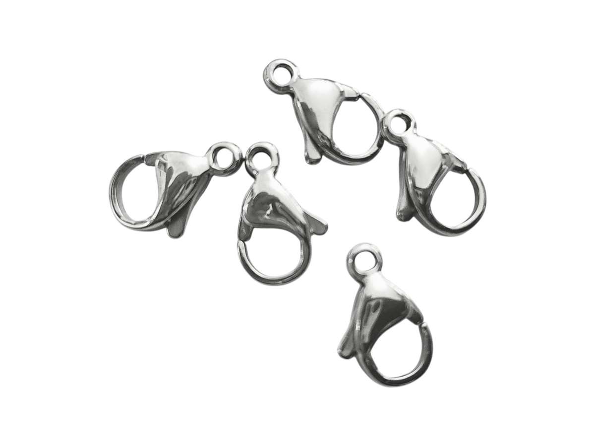 Stainless steel lobster clasp, 13mm, 5 pcs