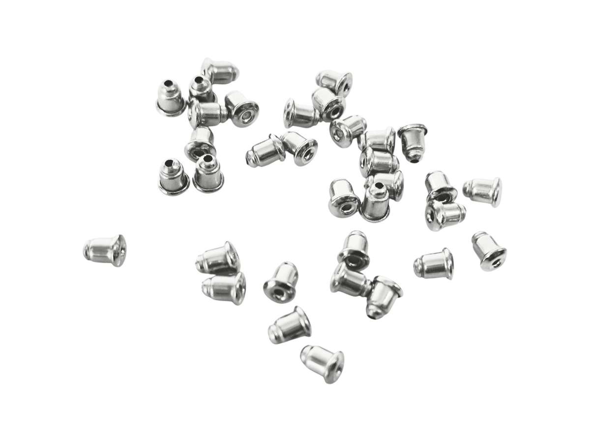 Earring Back Stopper, Bullet Clutch 6mm, 30 Pcs