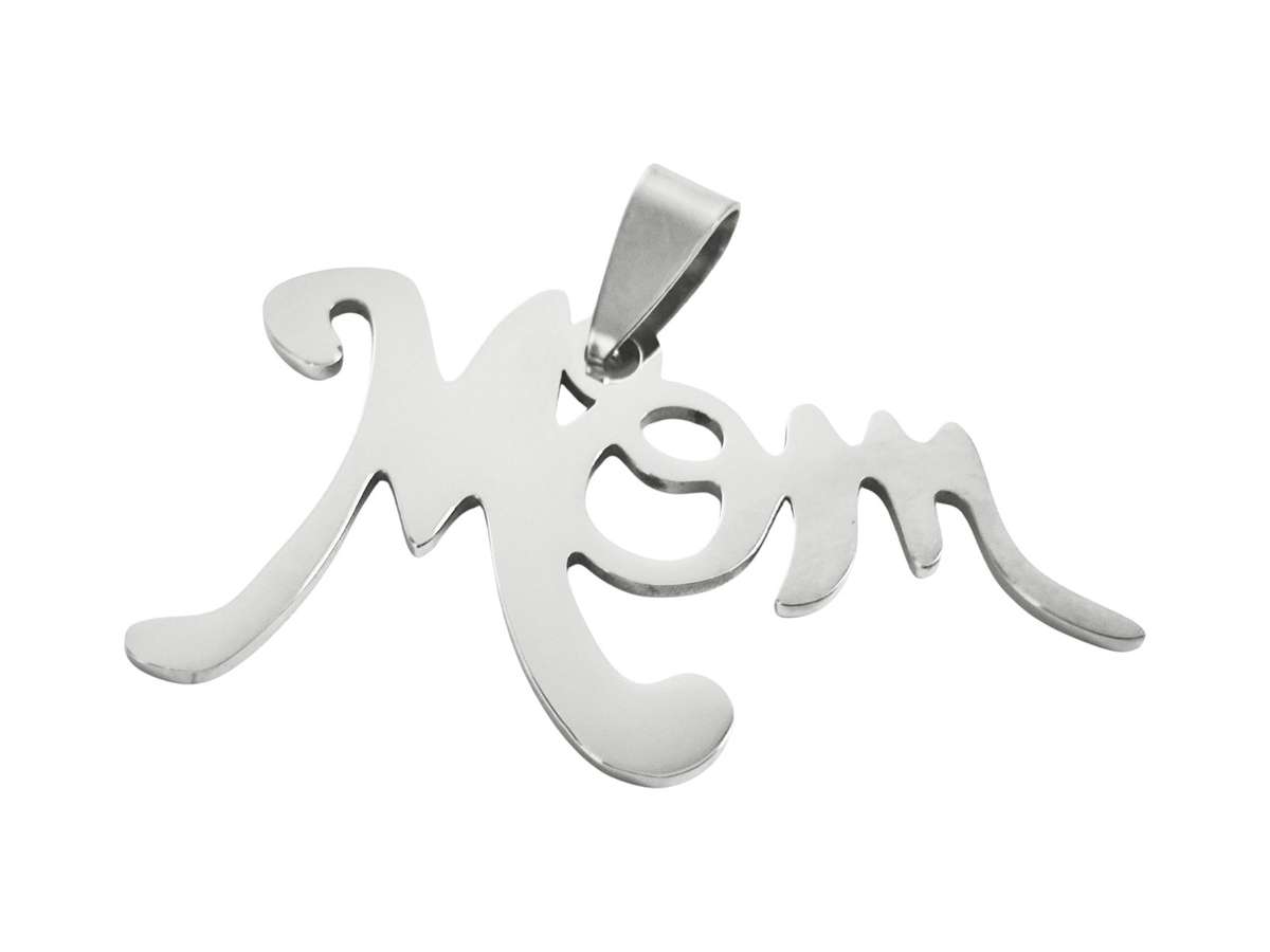 MOM Pendant in Stainless Steel 43mm, excluding Bail