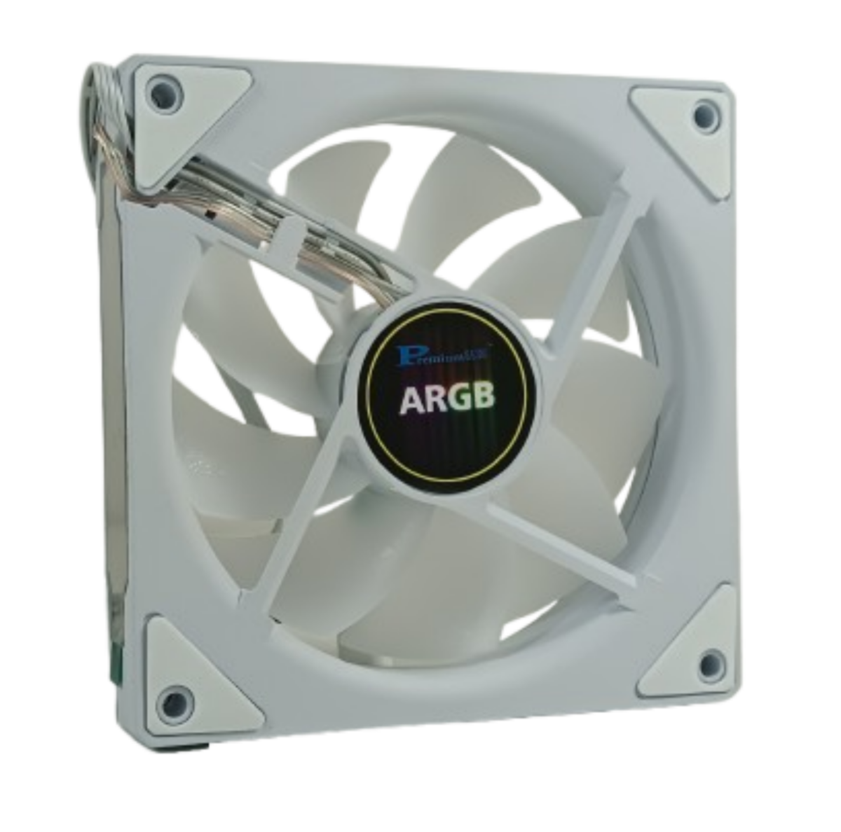 PremiumSun 120mm ARGB Standard Blade Slave White Fan | Master & Slave Daisy Chain | 5V 3-Pin | Hy...