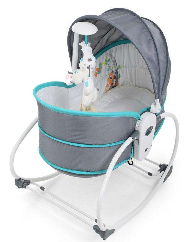 5 In 1 Newborn Baby Rocker Bassinet Bouncer Toddler Music Chair With Toy