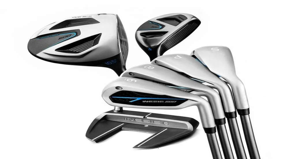 Inesis (Decathlon) 500 Mens Golf Set 7 Right Hander Clubs + Golf Ultralight Stand Bag - Black