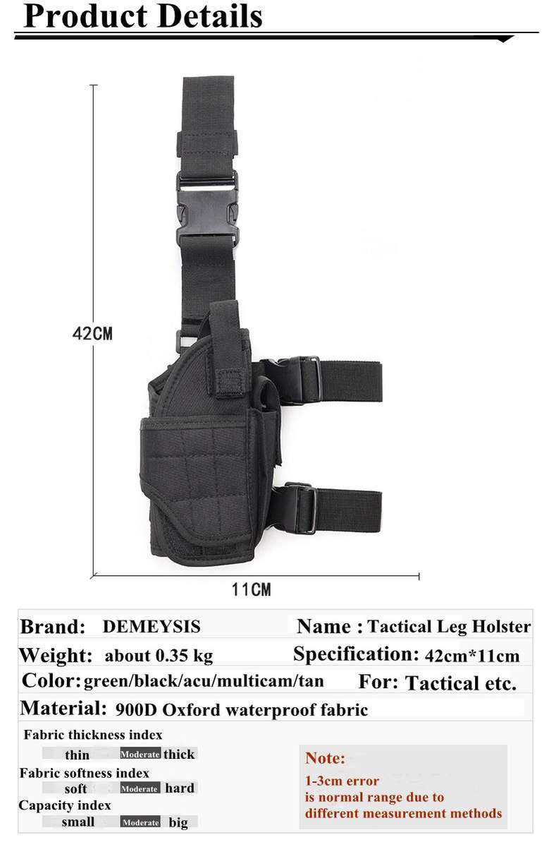 Drop Right Leg Gun Holster Gun Bag - BLACK