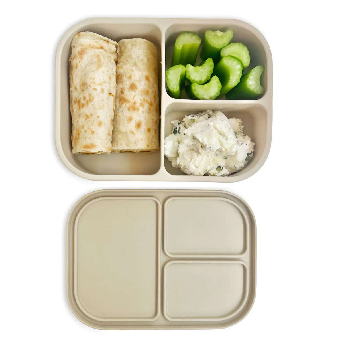 Silicone Bento Lunchbox -3 portion - Mushroom