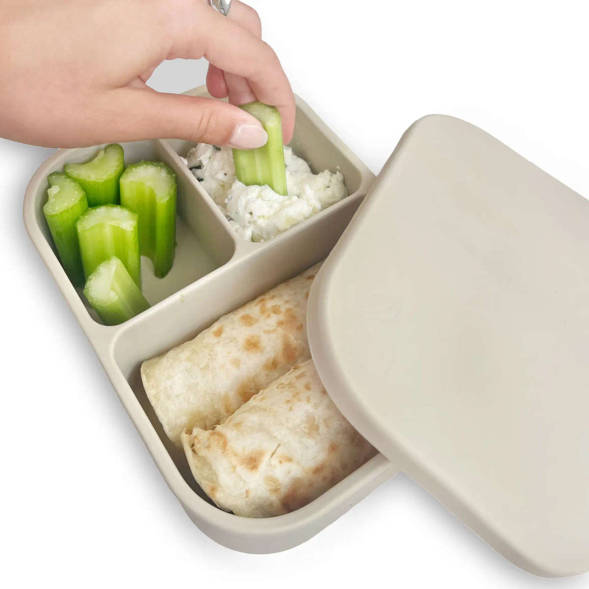 Silicone Bento Lunchbox -3 portion - Mushroom
