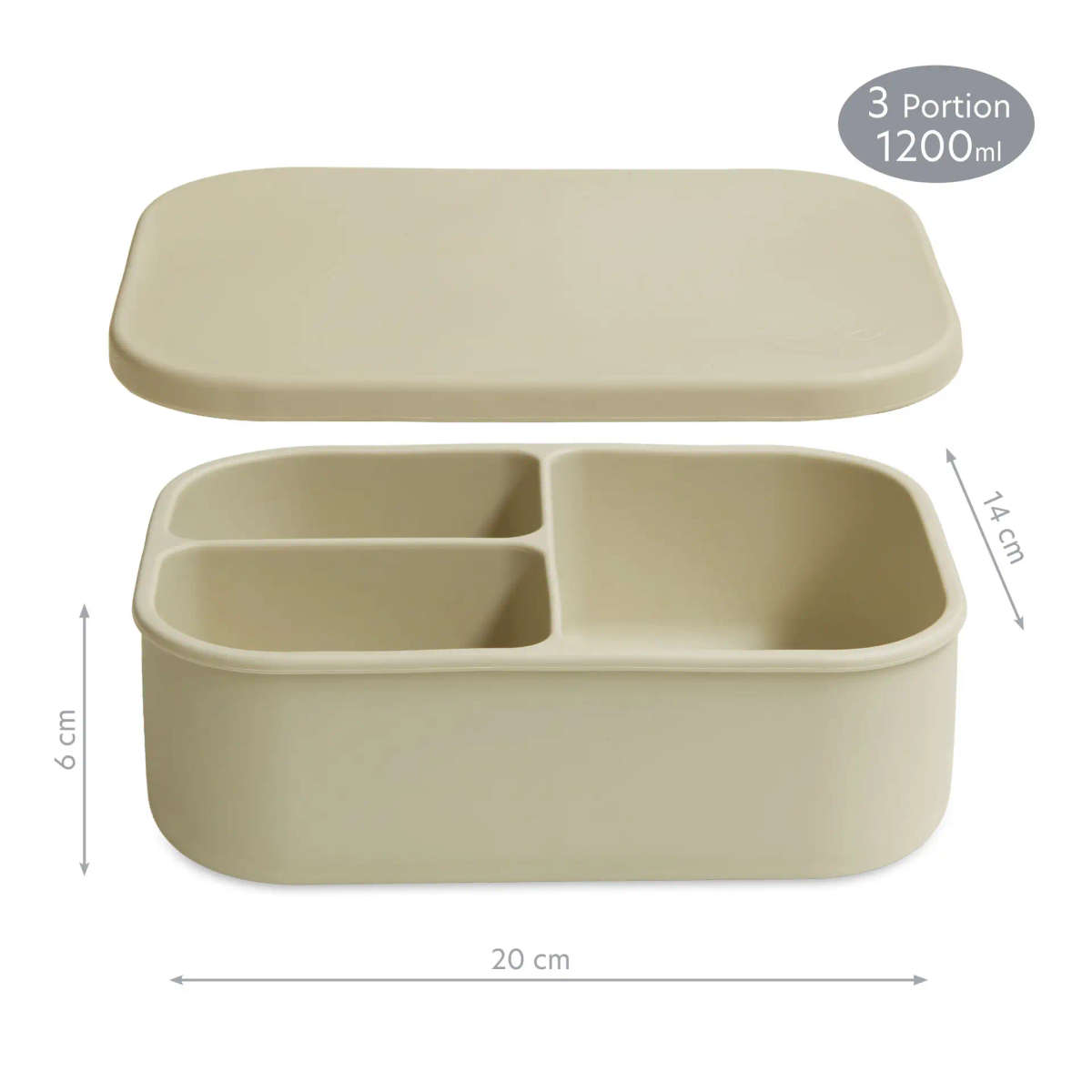 Silicone Bento Lunchbox -3 portion - Mushroom