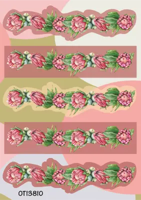 Proteas Floral Border Sticker Sheets for Crafts