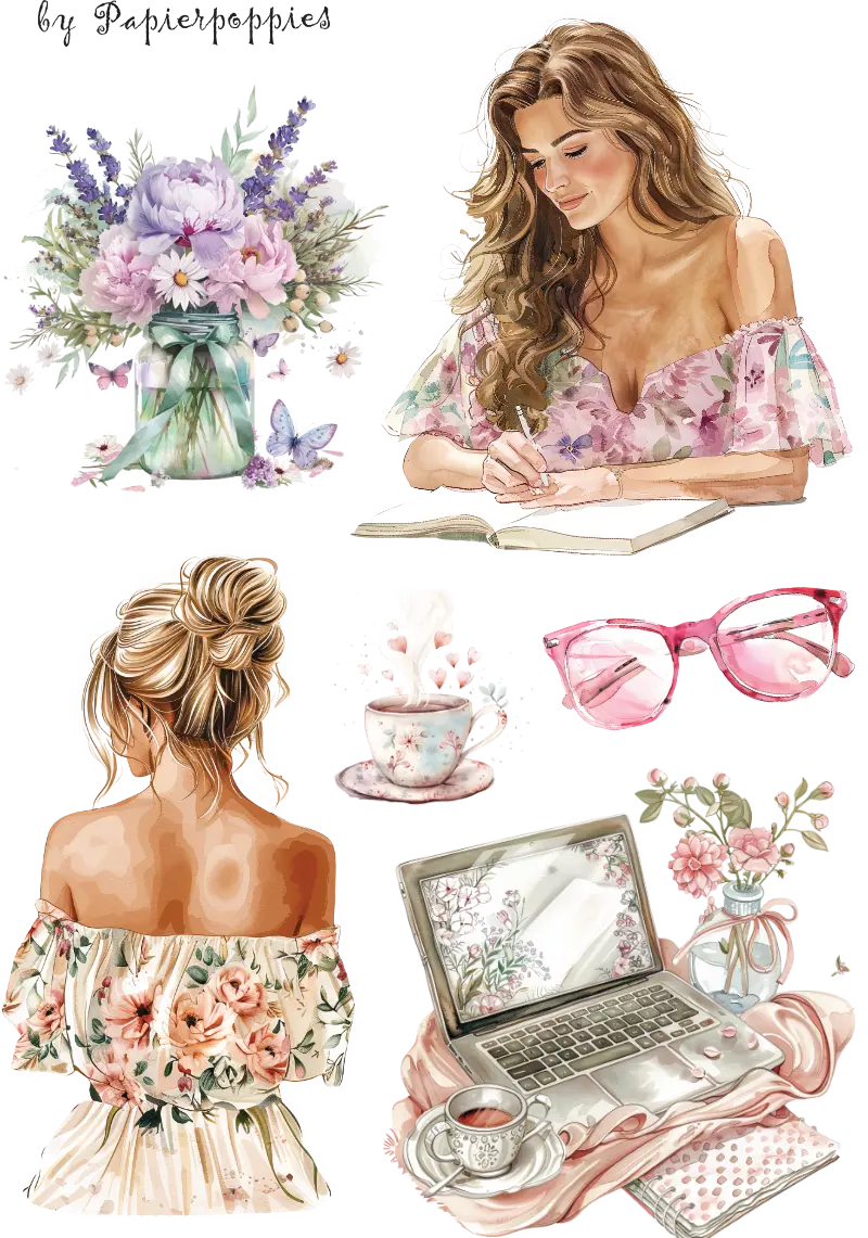 Clear PET Craft Stickers: Stunning Shabby Chic Sheets