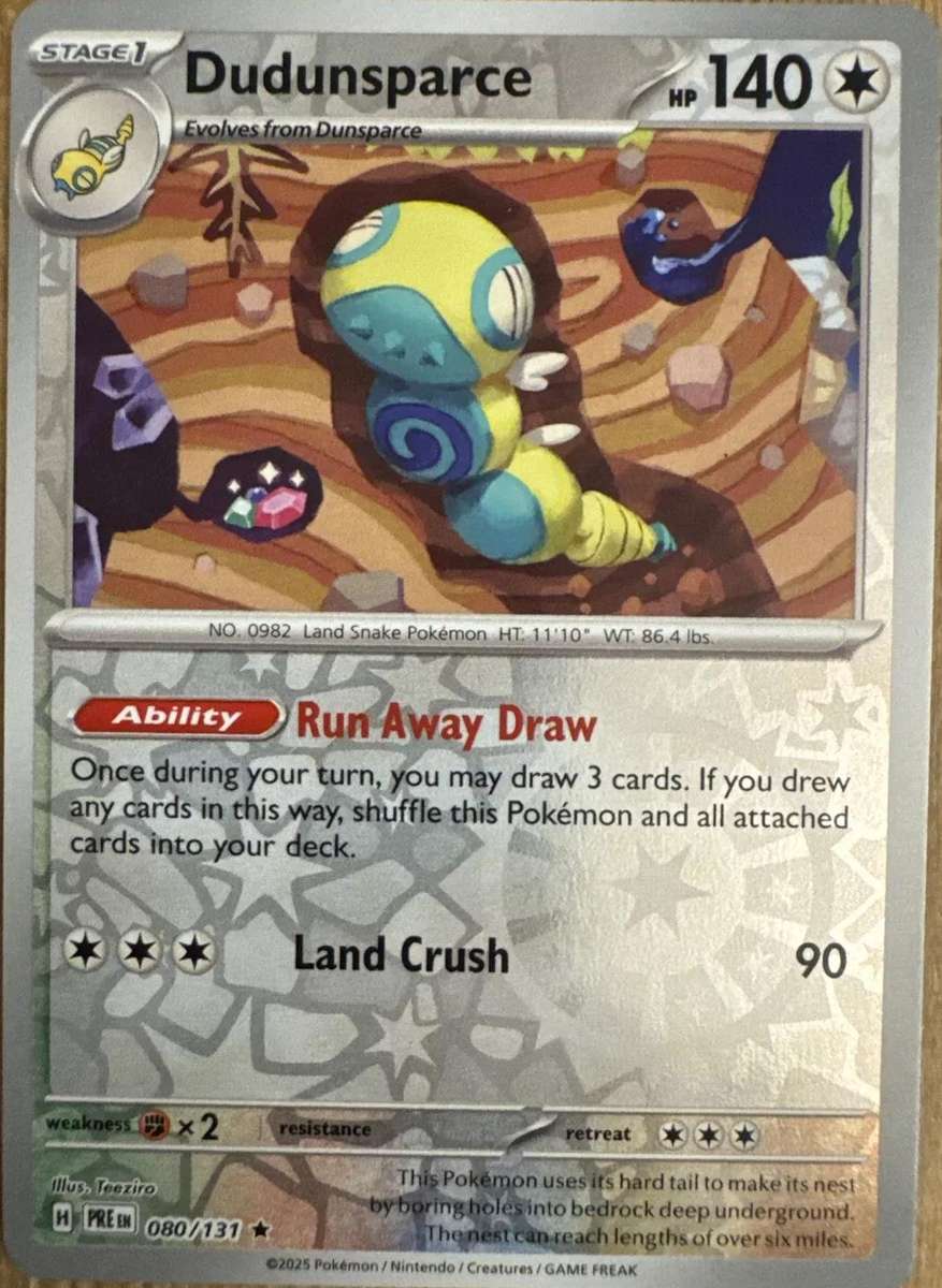 Pokemon - Dudunsparce Prismatic Evolutions Rare 080/131 Reverse Holofoil
