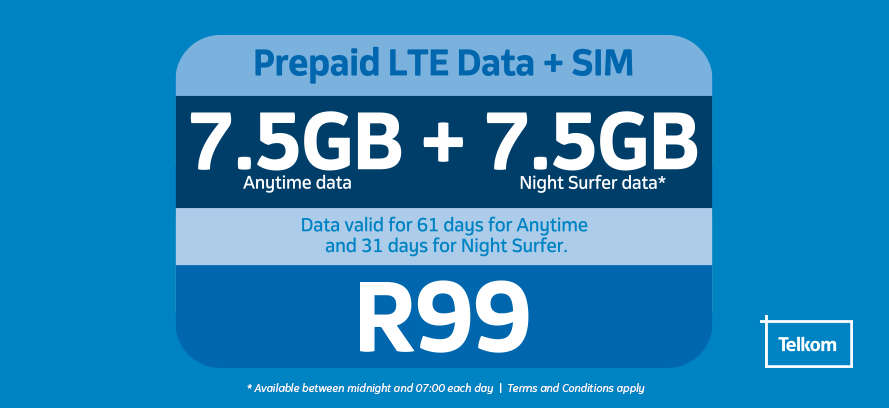 SIM Only + 15GB Telkom Data Bundle