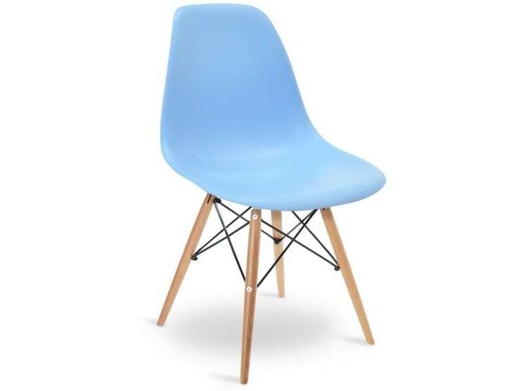 Wooden Leg Chair - Blue (SECOND HAND)