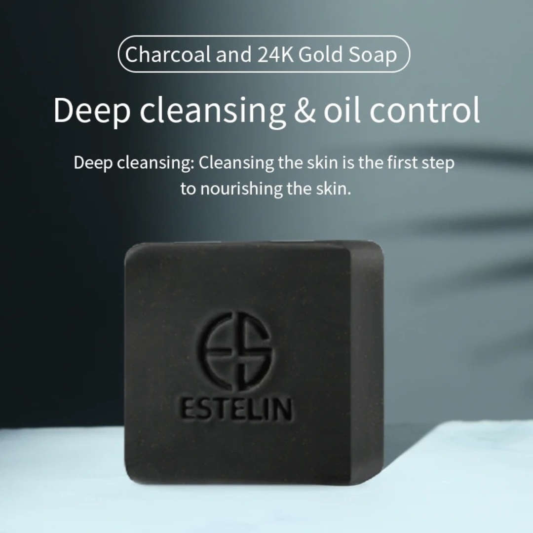 ESTELILN Black Charcoal 24k Gold Soap