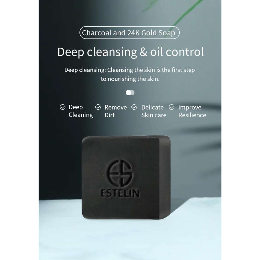 ESTELILN Black Charcoal 24k Gold Soap