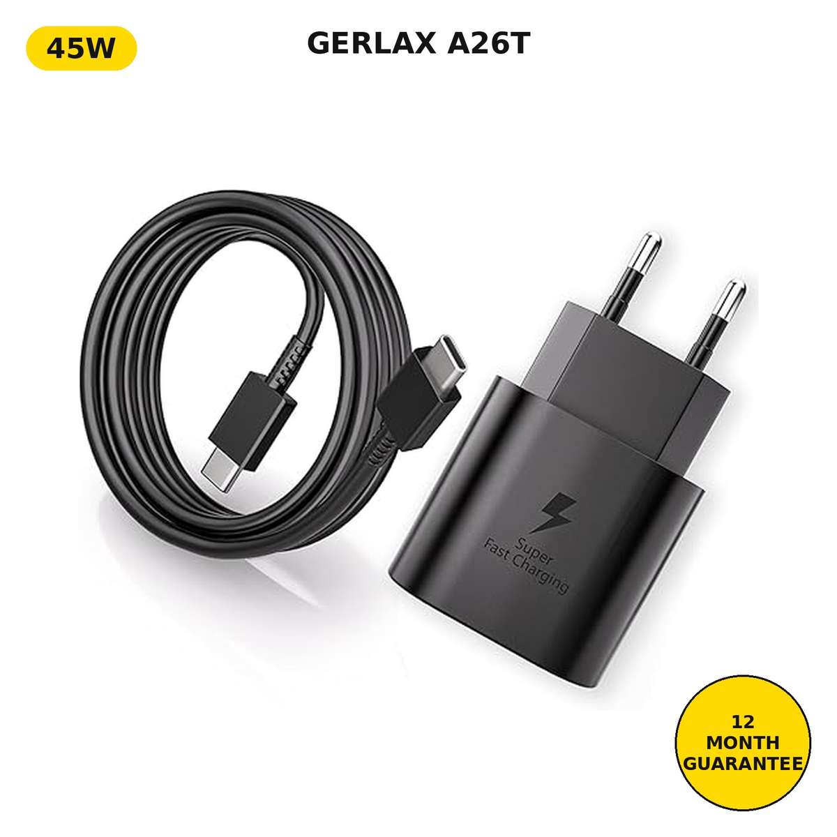 Gerlax A26T 45W USB-C PD Fast Charger + Cable