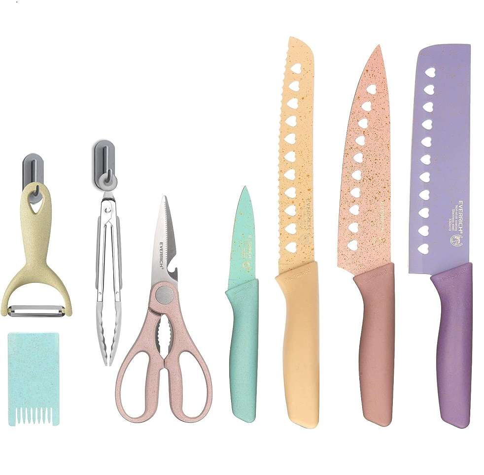 Colorful Non-Stick Kitchen Knife Set 8pcs
