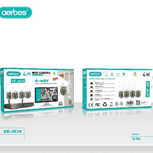 Aerbes AB-JK34 Ball Machine 4 Cameras NVR Set 4 Channel