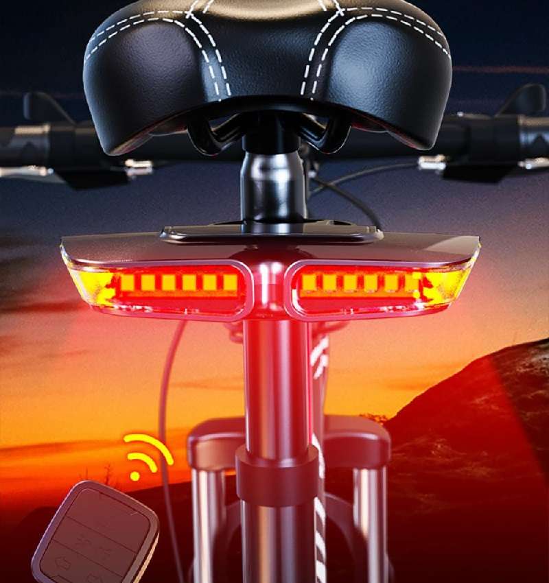 Bicycle Tail Light With Remote Control For Turn Light