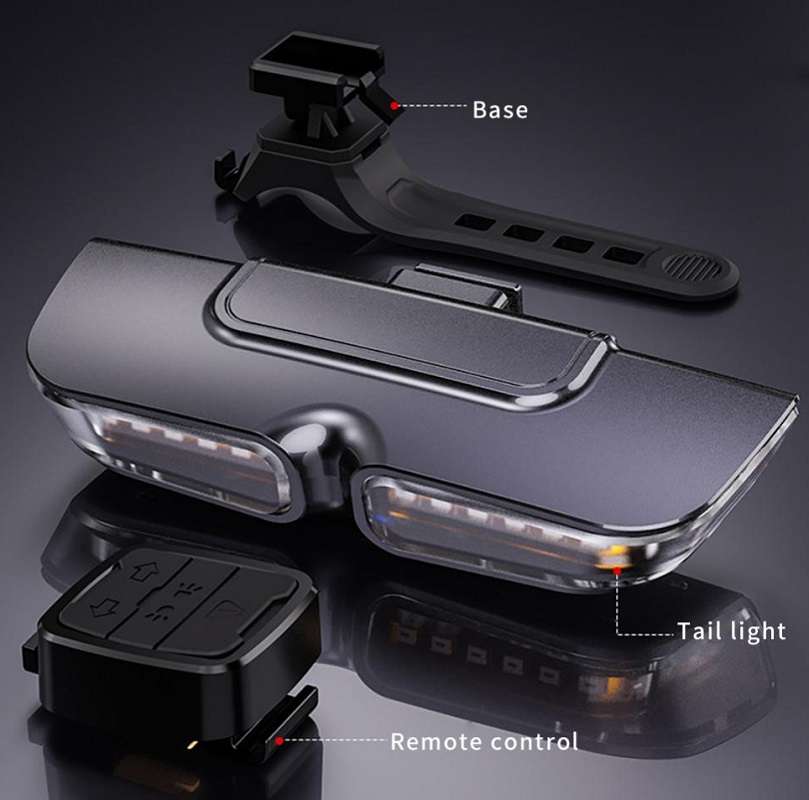 Bicycle Tail Light With Remote Control For Turn Light