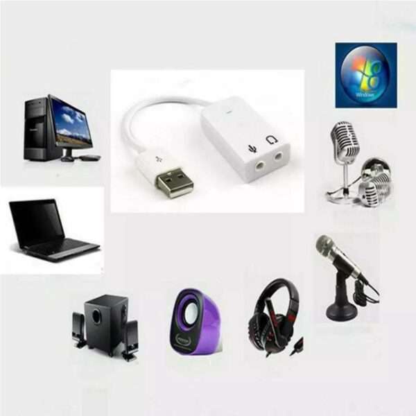 SE-L70 USB Sound Card Virtual 7.1 3D External USB Audio Adapter Earphone Microphone