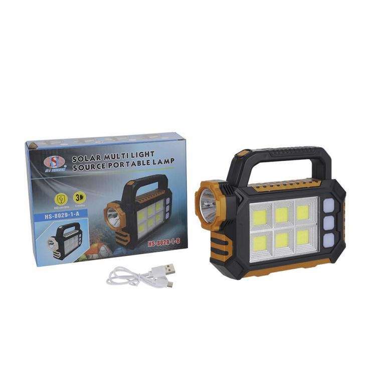 FA-8029-1-B Rechargeable Solar Powered 6COB + 1 LED Work Light