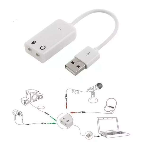 SE-L70 USB Sound Card Virtual 7.1 3D External USB Audio Adapter Earphone Microphone