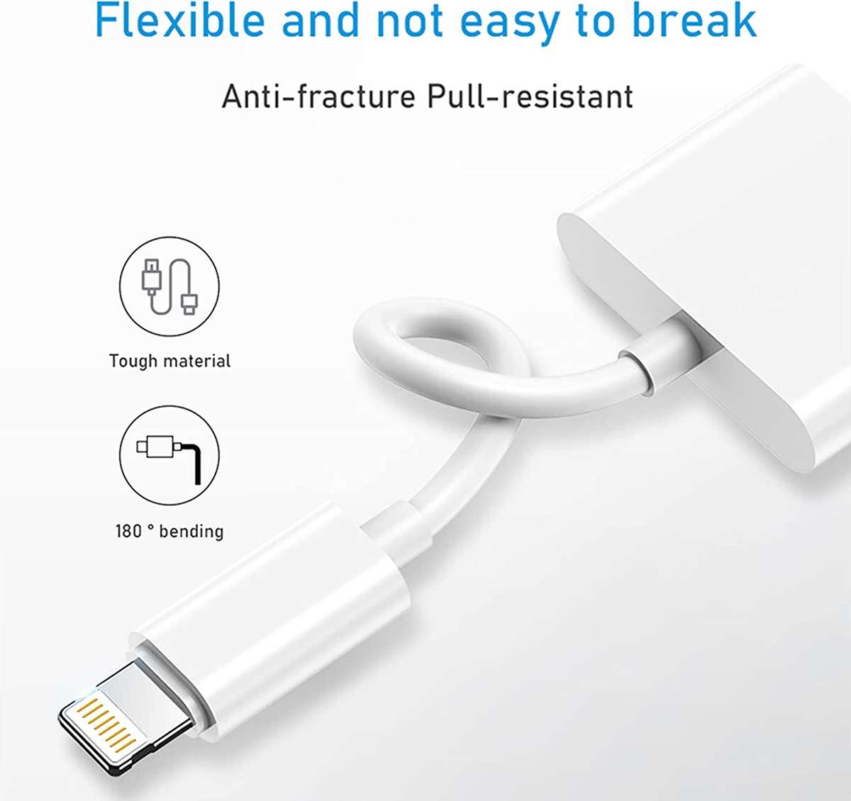 Aerbes AB-S664 2-in-1 ios to ios +3.5mm Adapter Cable