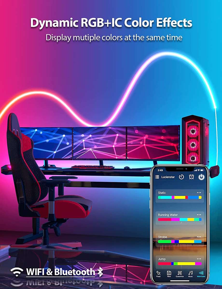12V-6008 5M 12V RGB Bluetooth App Smart Control LED Bead Run Strip Light
