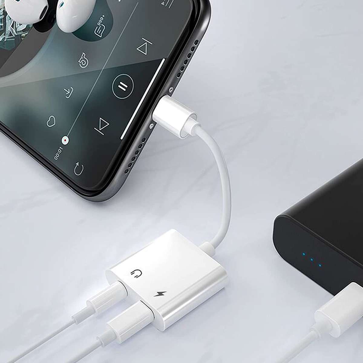 Aerbes AB-S664 2-in-1 ios to ios +3.5mm Adapter Cable