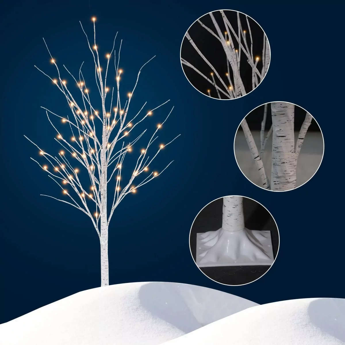 ZYF-121 Birch 140 LED Tree Light Warm White 1.8M