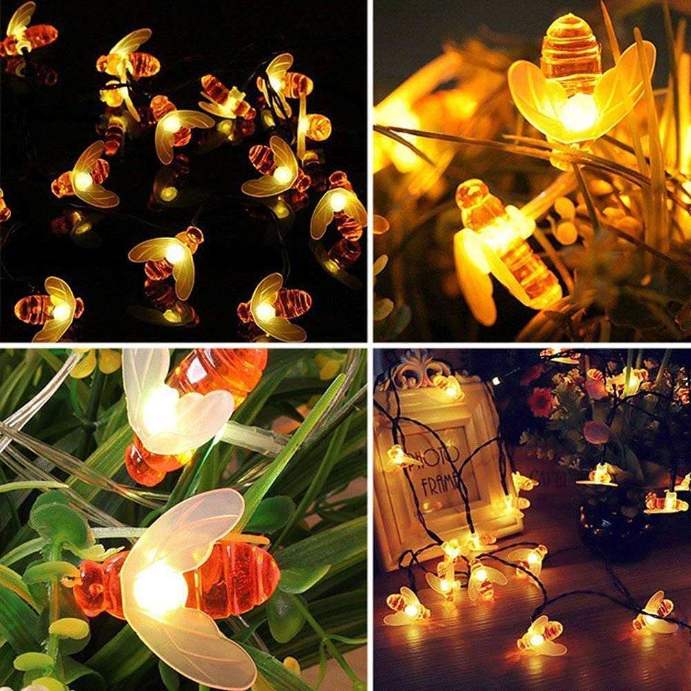 FA-LC47H Solar Powered LED Bees Fairy String Light Warm White 5M