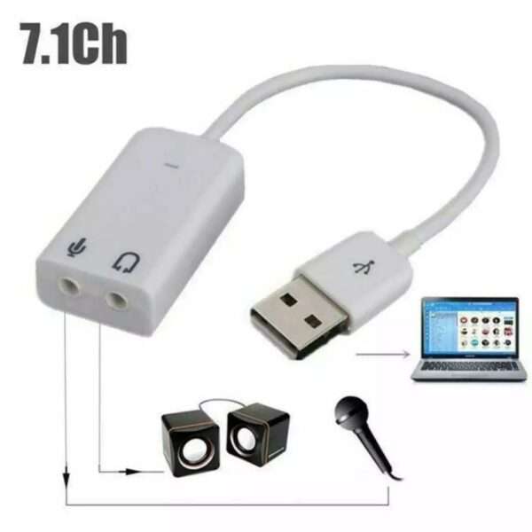SE-L70 USB Sound Card Virtual 7.1 3D External USB Audio Adapter Earphone Microphone