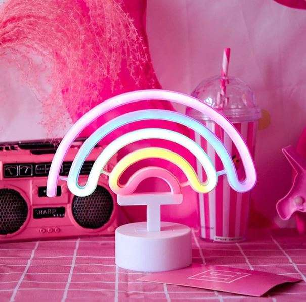 B-29 USB DC Cable Or Battery Operated Rainbow Neon Lamp With Base