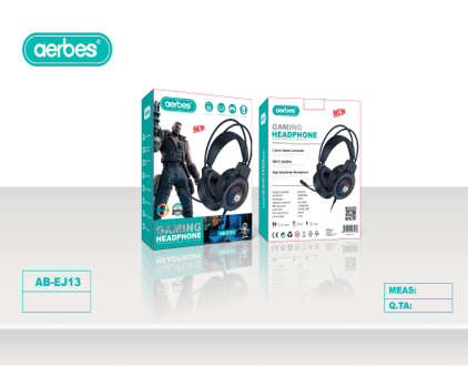 Aerbes AB-EJ13 Wired 3.5mm USB RGB Gaming Head Phone with Built In Microphone