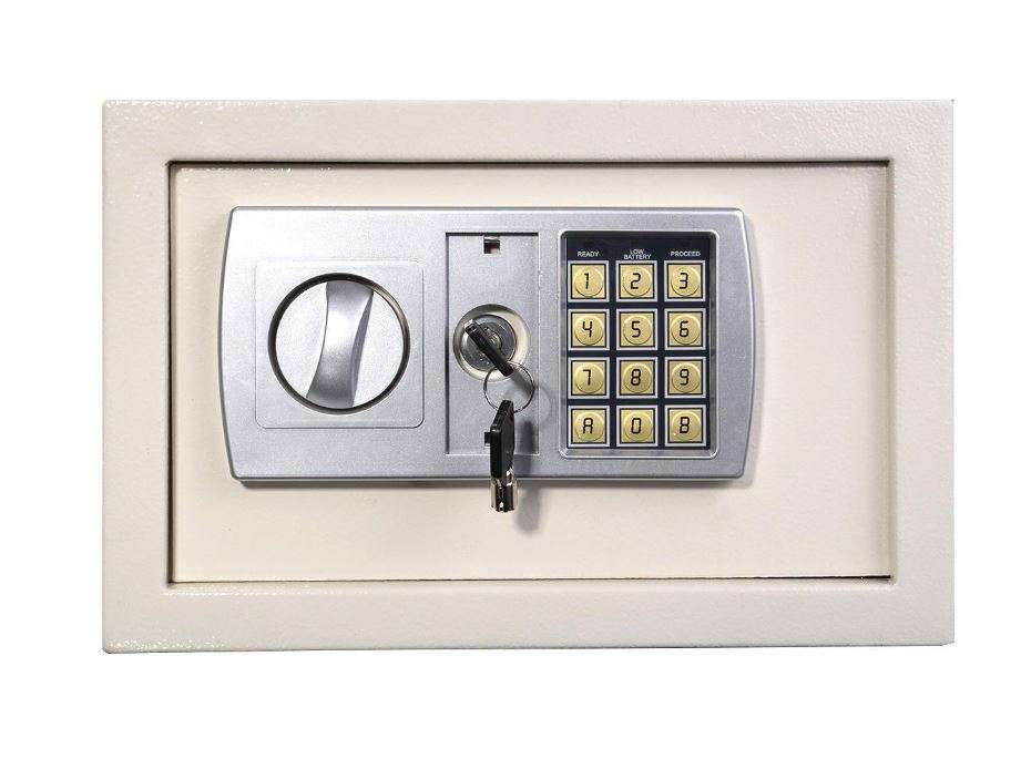 25E Mini Safe with Key & Combination  Lock.  Safe Size: 36 x 25 x 25cm