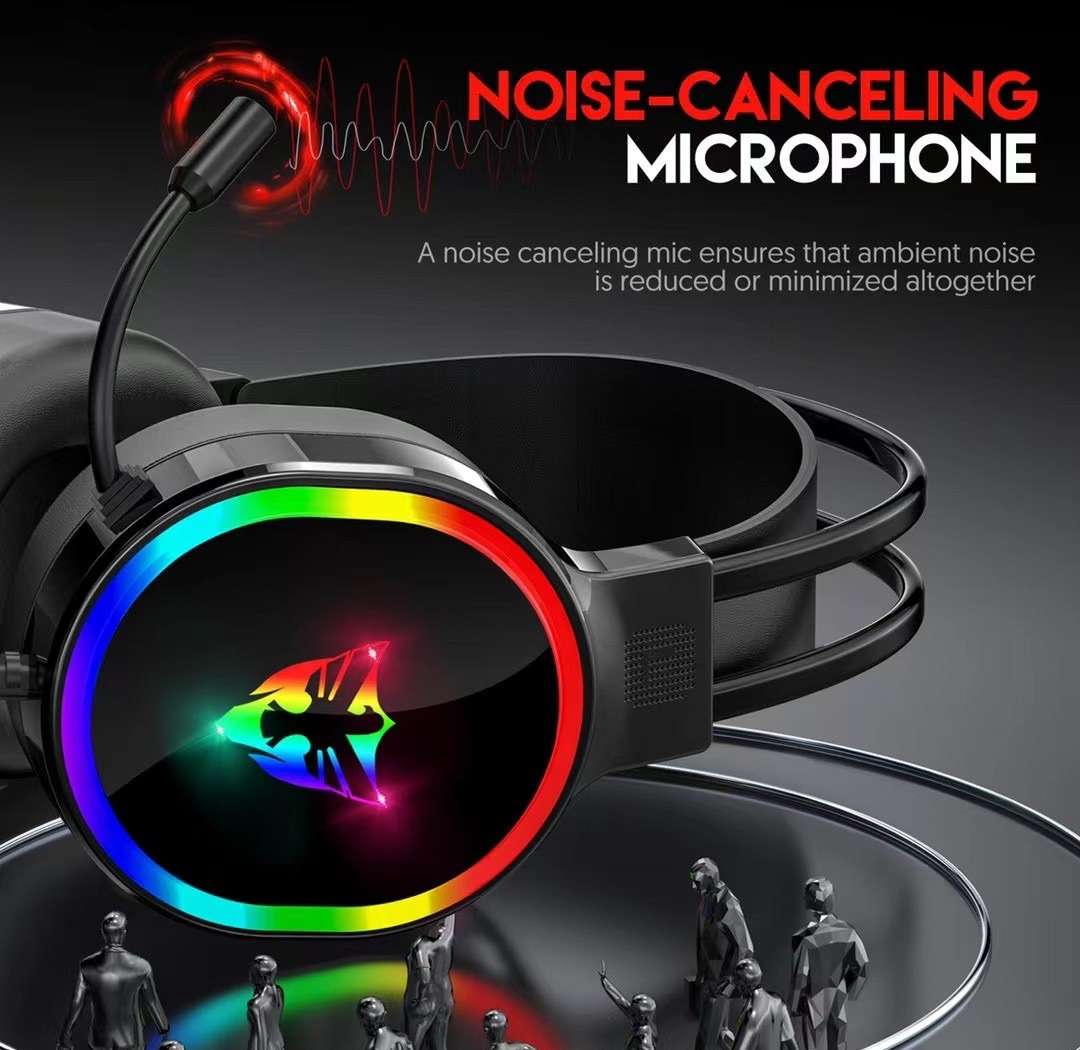 Wolulu AS-51264 USB Wired Desktop Computer Gaming Headset With Microphone