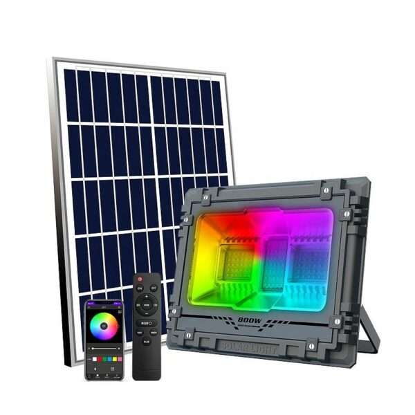 MJ-AW800C Solar Powered Flood Light RGB 800W