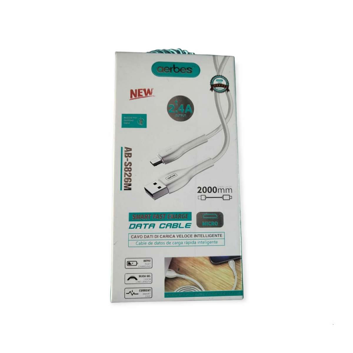 Aerbes AB-S826M 2.4A Micro USB Data Charging Cable 2 Meters