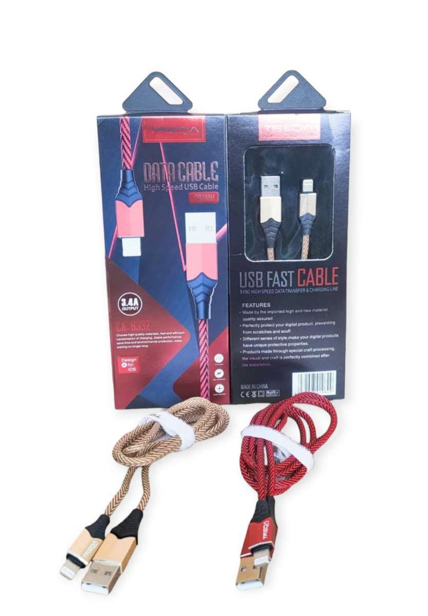 Treqa CA-8332 Quick Charge Lightning USB Cable For IOS 3.4A 1M