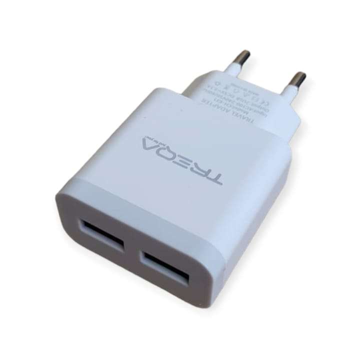Treqa CH631 Dual USB Port Charger With Lightning USB Cable 3.1A