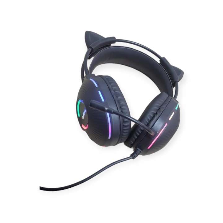 Aerbes AB-EJ11 Wired Cat Ear 3.5mm USB RGB Gaming Headphone With Built In Microphone