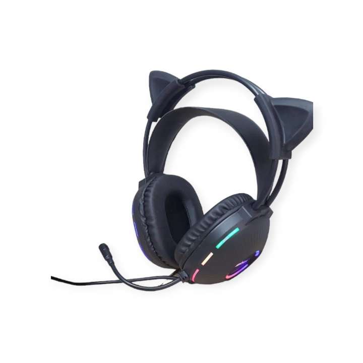 Aerbes AB-EJ11 Wired Cat Ear 3.5mm USB RGB Gaming Headphone With Built In Microphone
