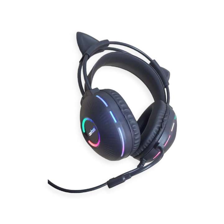 Aerbes AB-EJ11 Wired Cat Ear 3.5mm USB RGB Gaming Headphone With Built In Microphone