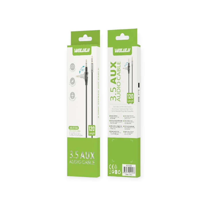 Wolulu AS-51202  90° Rotating Angle Auxiliary Cable 1.2m