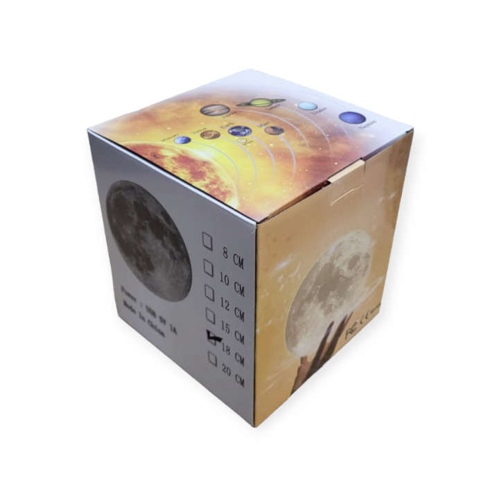 1831527 Rechargeable Multi Color Rotating Moon Lamp 18cm